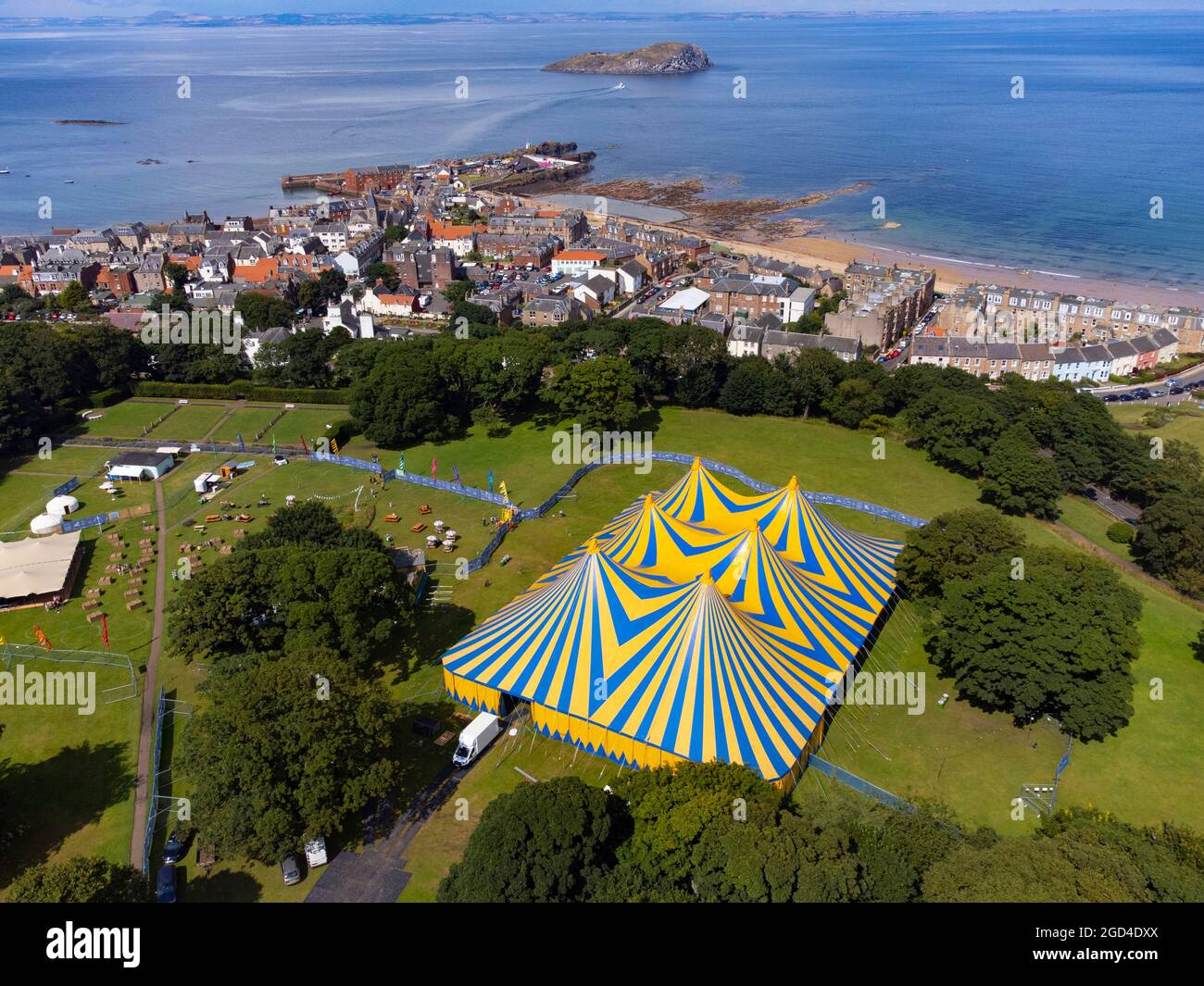 View of the Belhaven Big Top a venue of the Fringe by the Sea festival