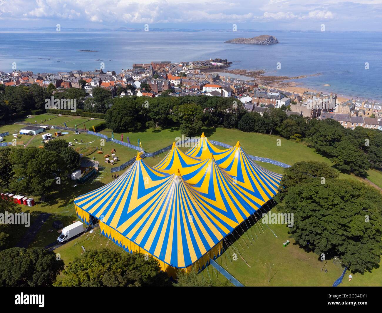 View of the Belhaven Big Top a venue of the Fringe by the Sea festival