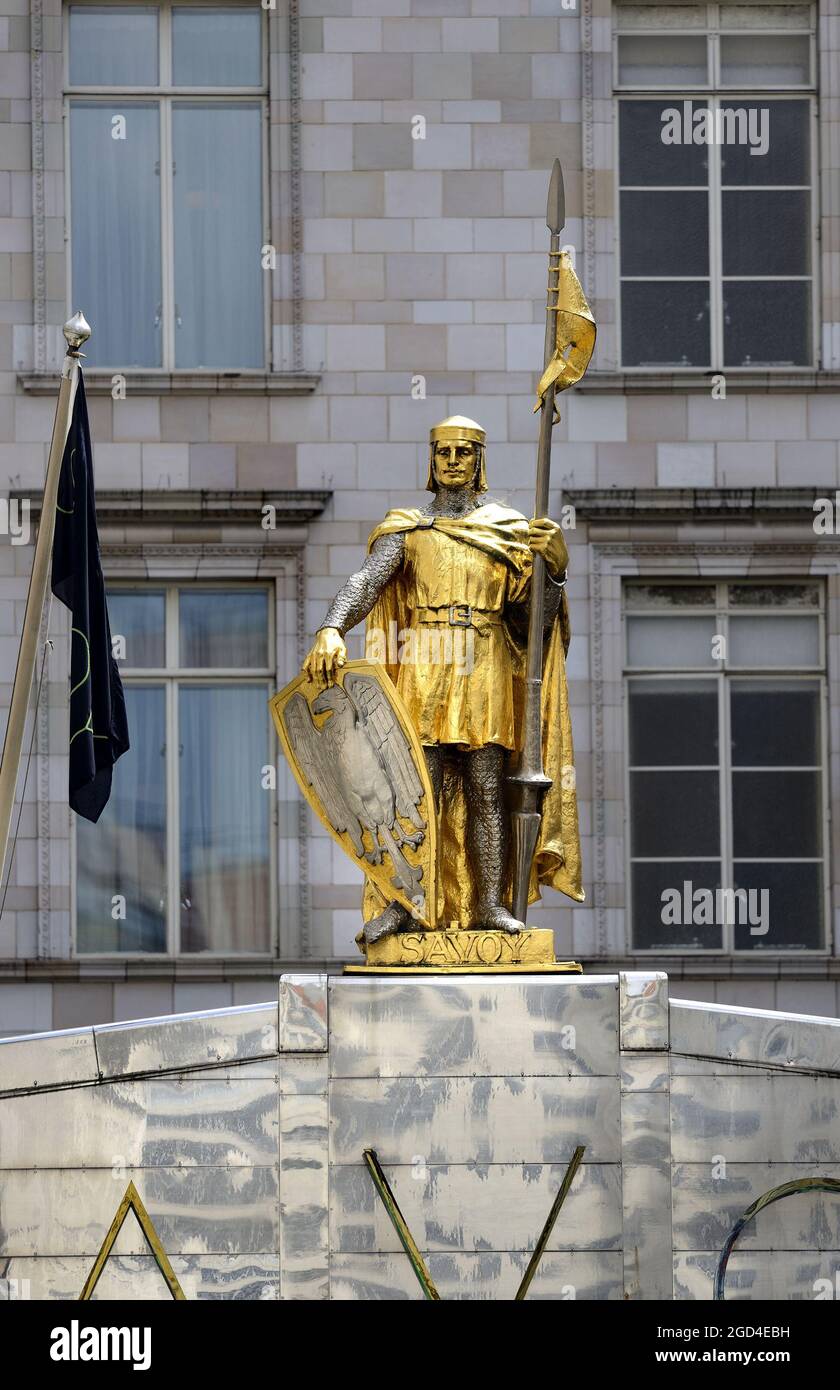 London, England, UK. Count of Savoy gilded bronze statue of the