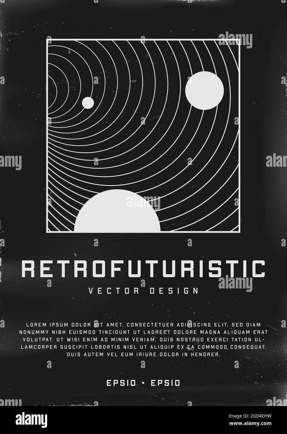 Retrofuturistic poster design. Cyberpunk 80s style poster with ...