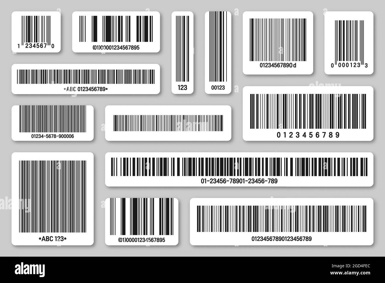 Set of product barcodes. Identification tracking code. Serial ...
