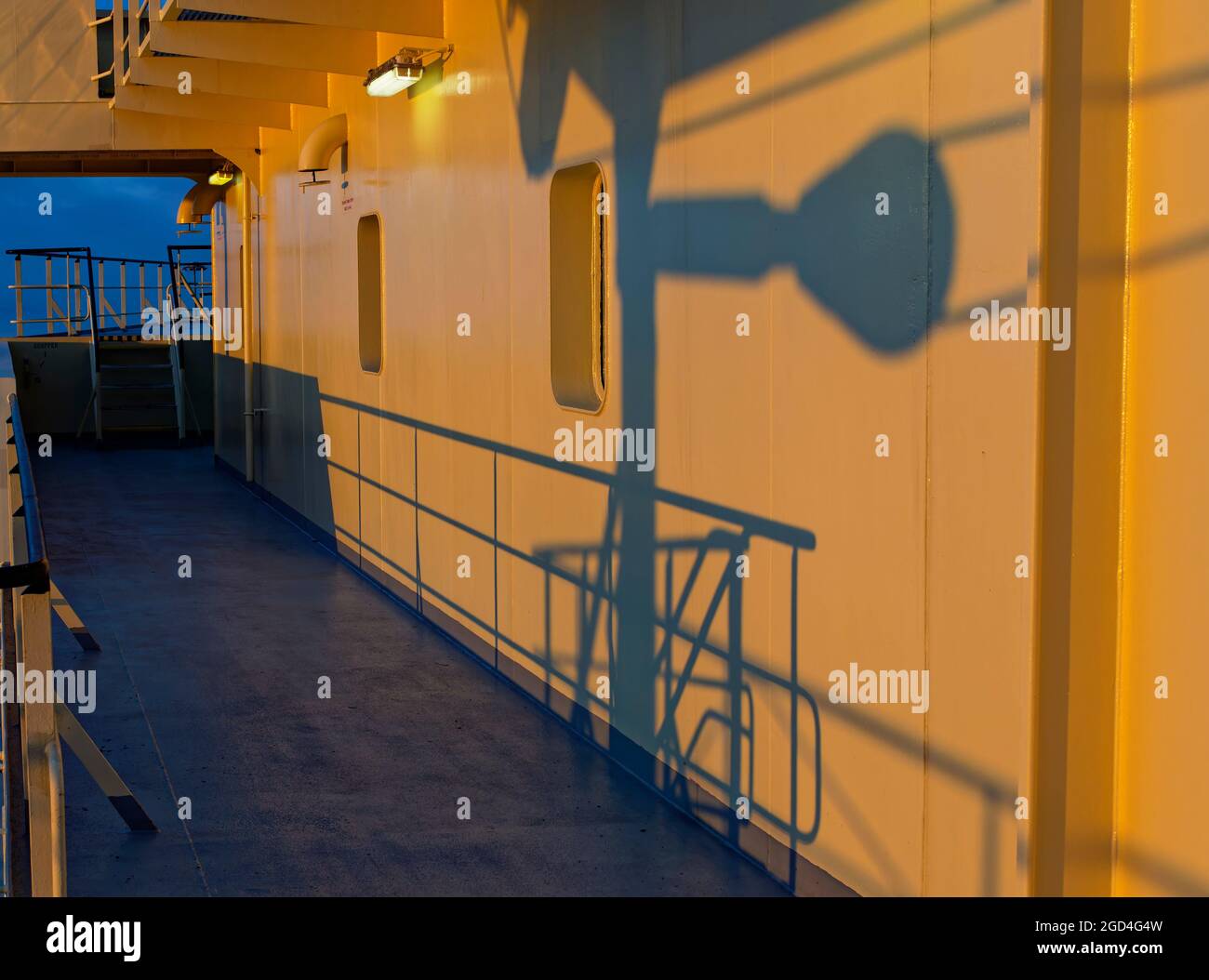 Ship Railing Forward Deck superstructure with stairs hi-res stock photography and images - Alamy
