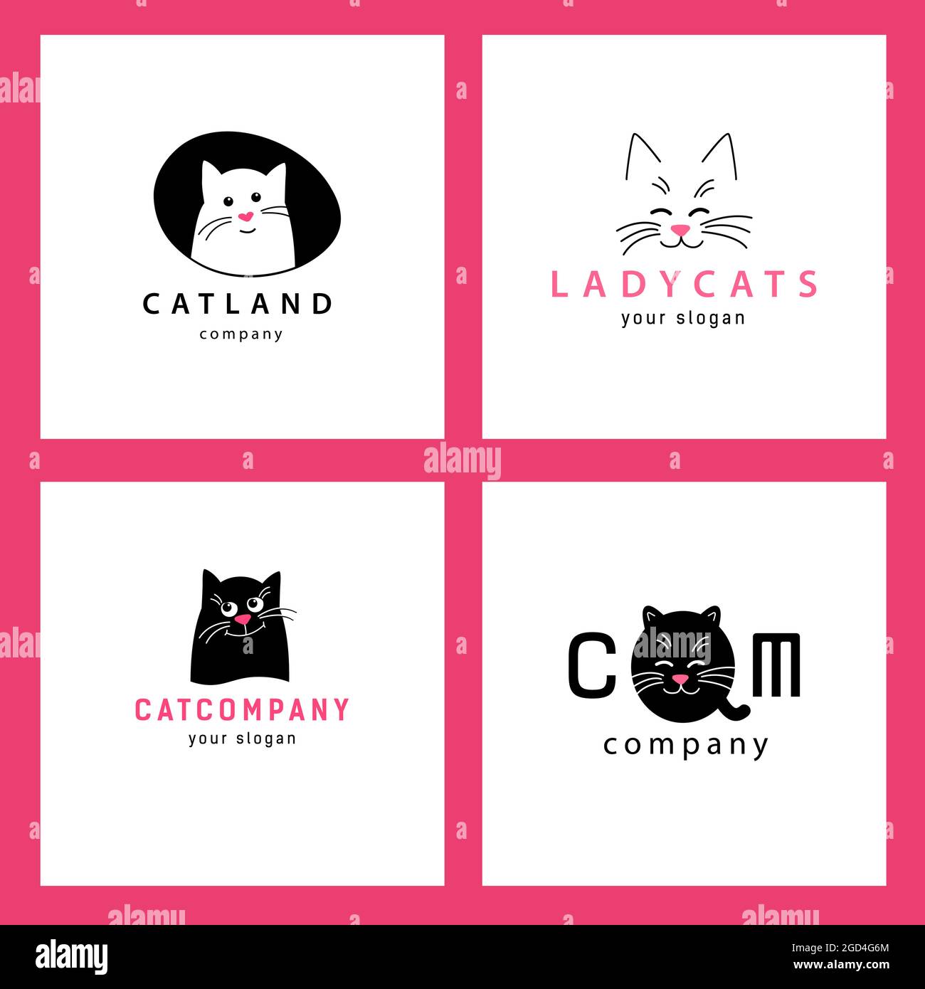 Black cat logo hi-res stock photography and images - Alamy