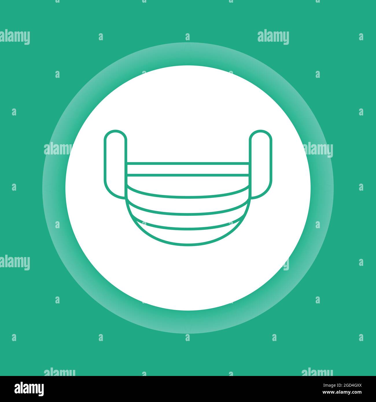 Breathing medical respiratory mask color button icon. Health care Stock ...