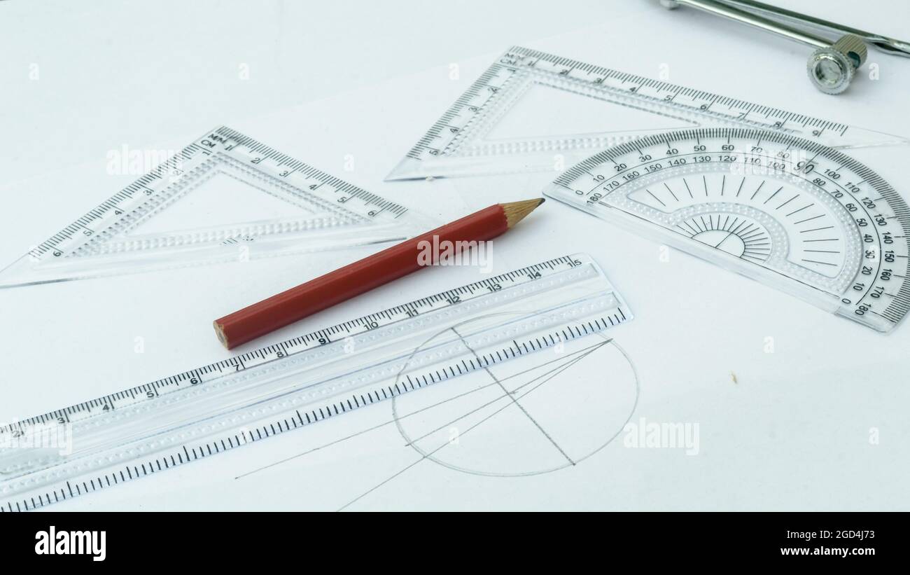 Design Professional services drawing tools close up Stock Photo