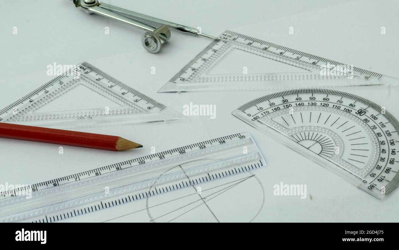 Design Professional services drawing tools close up Stock Photo