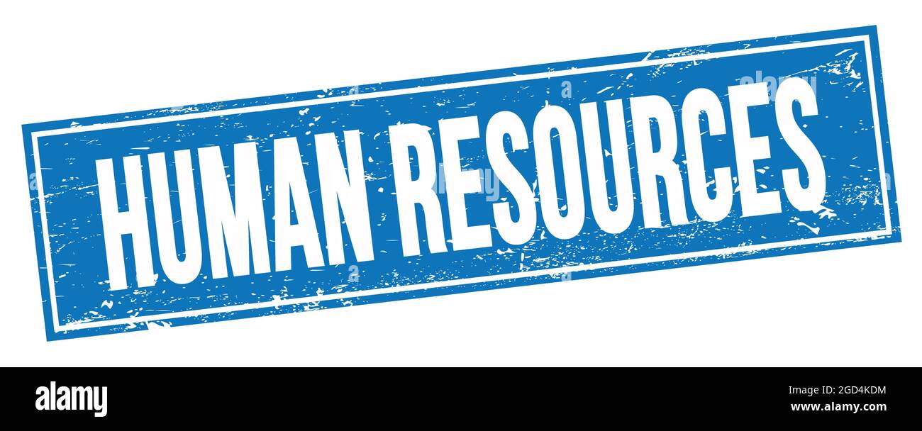 HUMAN RESOURCES text on blue grungy rectangle stamp sign Stock Photo ...