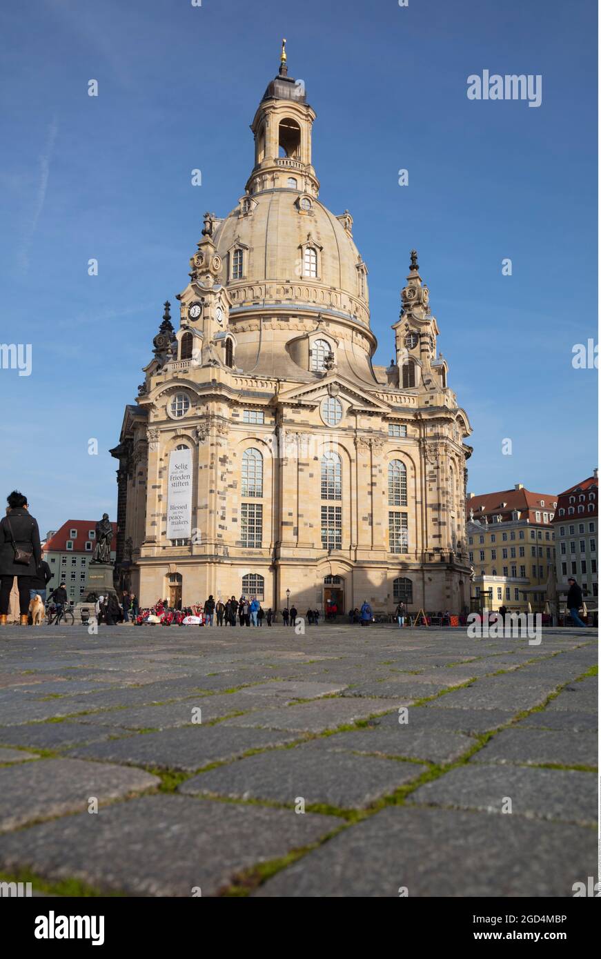 geography / travel, Germany, Saxony, Dresden, Frauenkirche (Church of Our Lady), exterior view, ADDITIONAL-RIGHTS-CLEARANCE-INFO-NOT-AVAILABLE Stock Photo