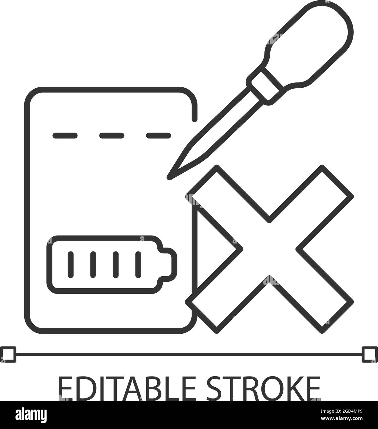 Dont puncture powerbank linear manual label icon Stock Vector Image ...