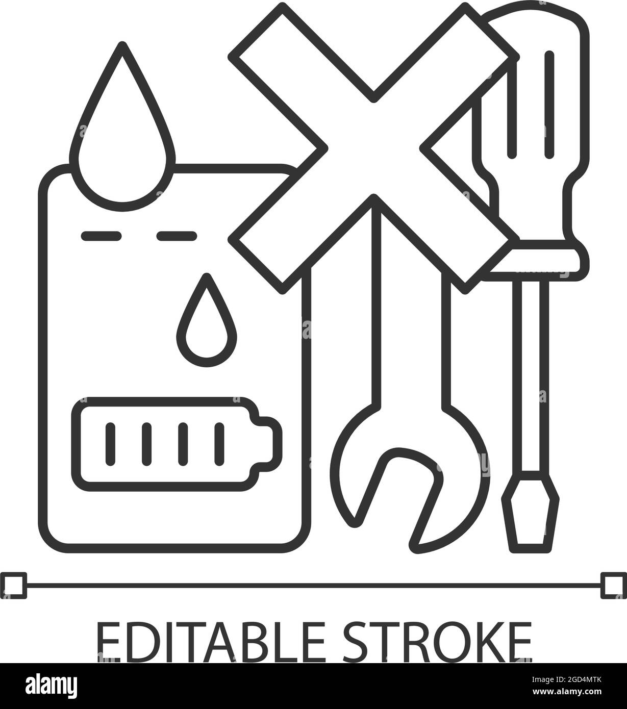 Not serviceable if exposed to liquids linear manual label icon Stock Vector