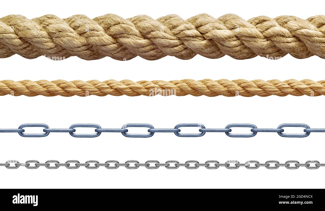 string rope chain metal link steel cord cable line Stock Photo - Alamy