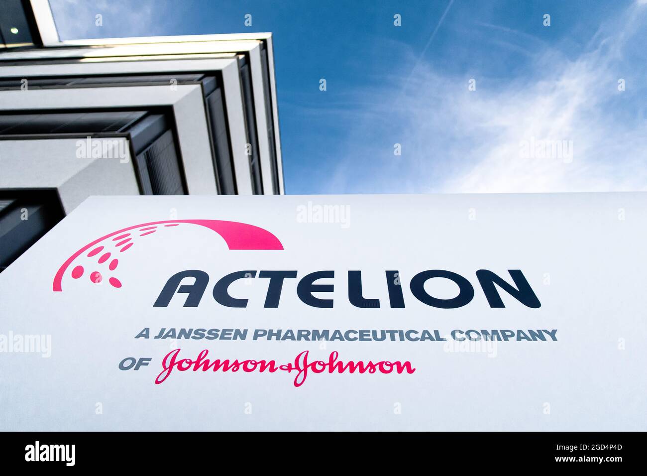 ALLSCHWIL, SWITZERLAND - MARCH 15, 2020: Actelion is a pharmaceuticals and biotechnology company established in December 1997, headquartered in Allsch Stock Photo