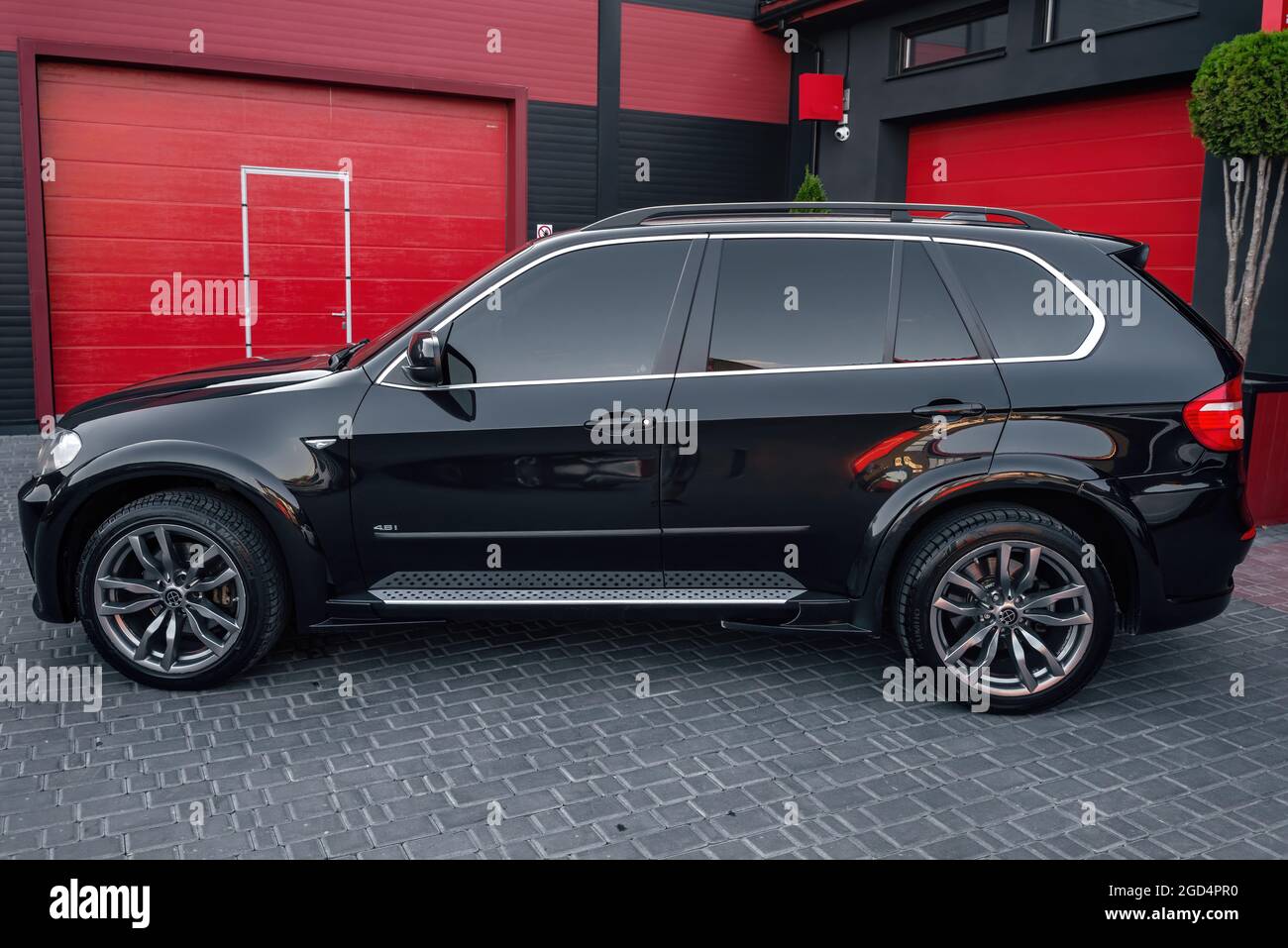 Ukraine, Odessa July 8 - 2021: Black Compact Crossover Bmw X5 On The Empty  Parking, Side View Stock Photo - Alamy