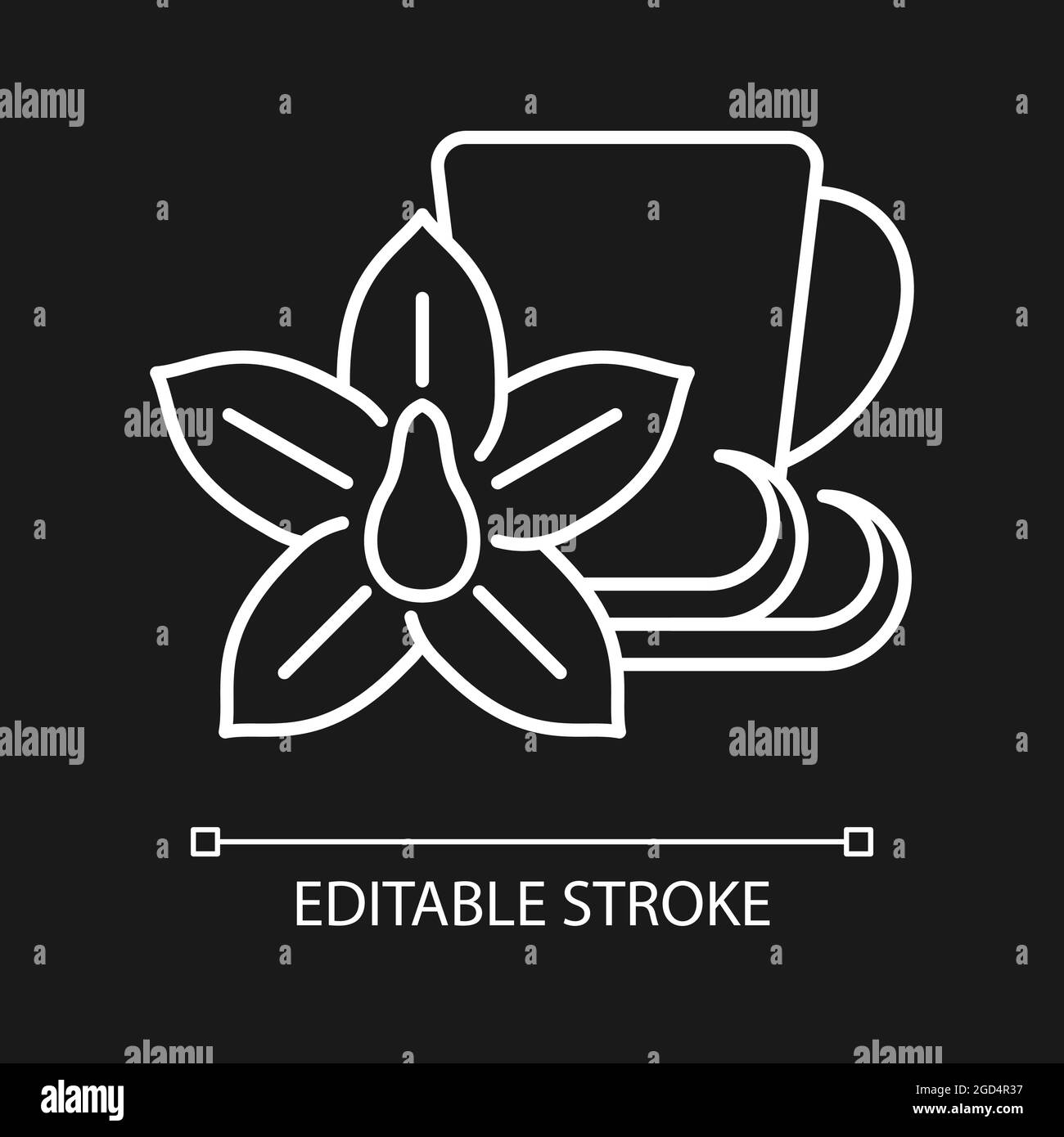 Vanilla chai tea white linear icon for dark theme Stock Vector Image ...