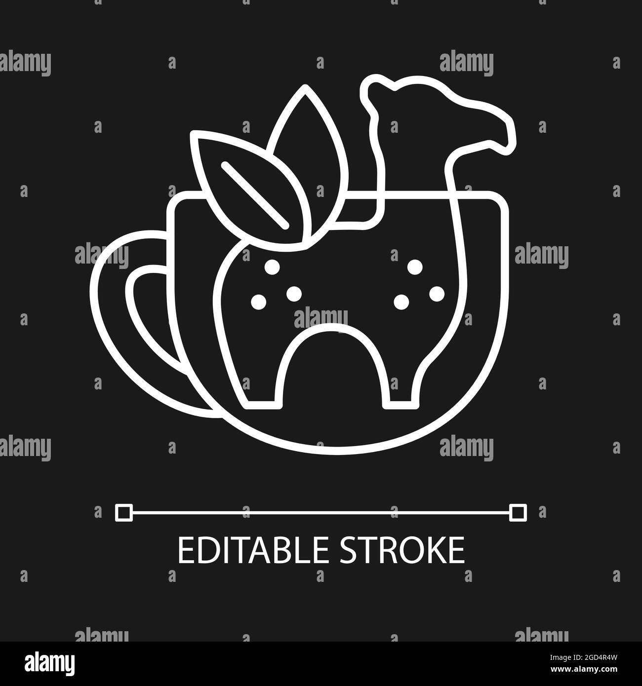 Silicone tea infuser white linear icon for dark theme Stock Vector ...