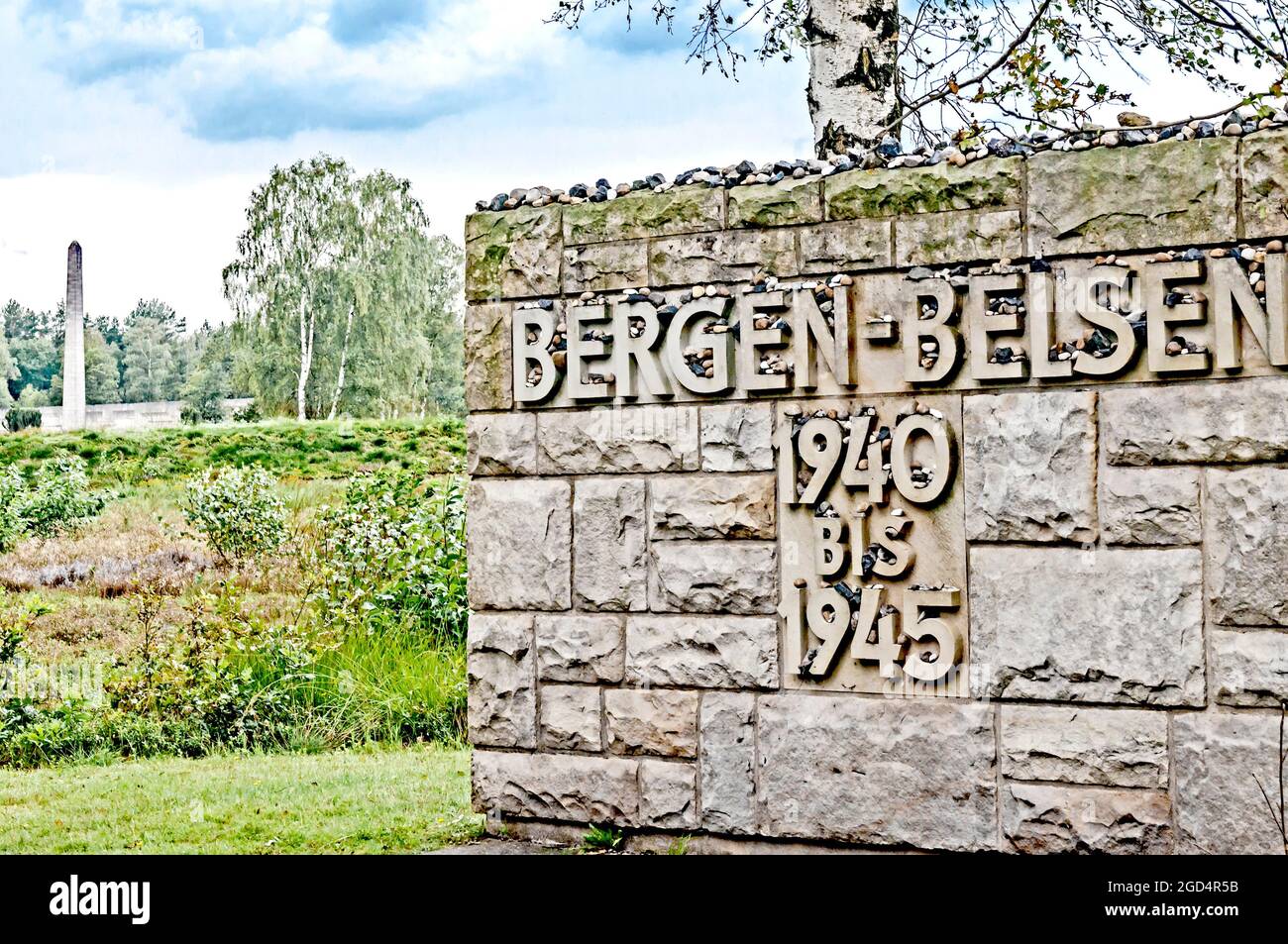 Konzentrationslager Bergen-Belsen; Concentration Camp Bergen-Belsen Stock Photo