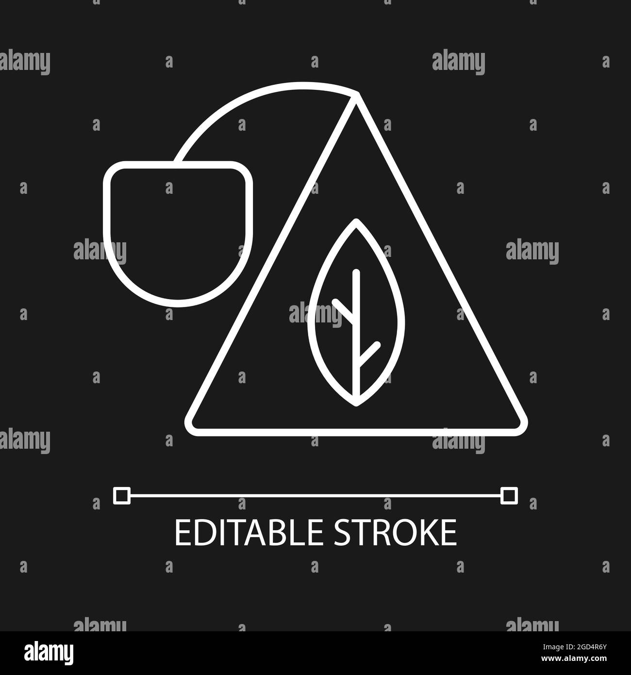 Sachet white linear icon for dark theme Stock Vector