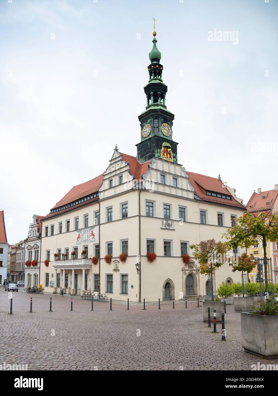 geography / travel, Germany, Saxony, Saxon Switzerland, Pirna, old town, city hall, ADDITIONAL-RIGHTS-CLEARANCE-INFO-NOT-AVAILABLE Stock Photo