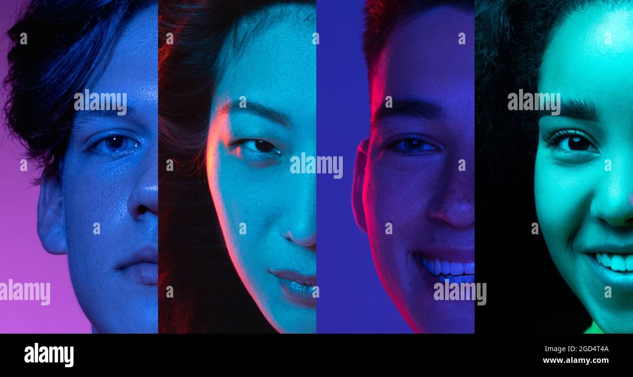 Half face collage portraits hi-res stock photography and images - Alamy