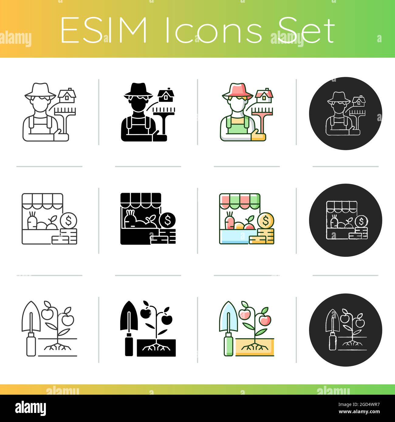 Farming icons set Stock Vector Image & Art - Alamy