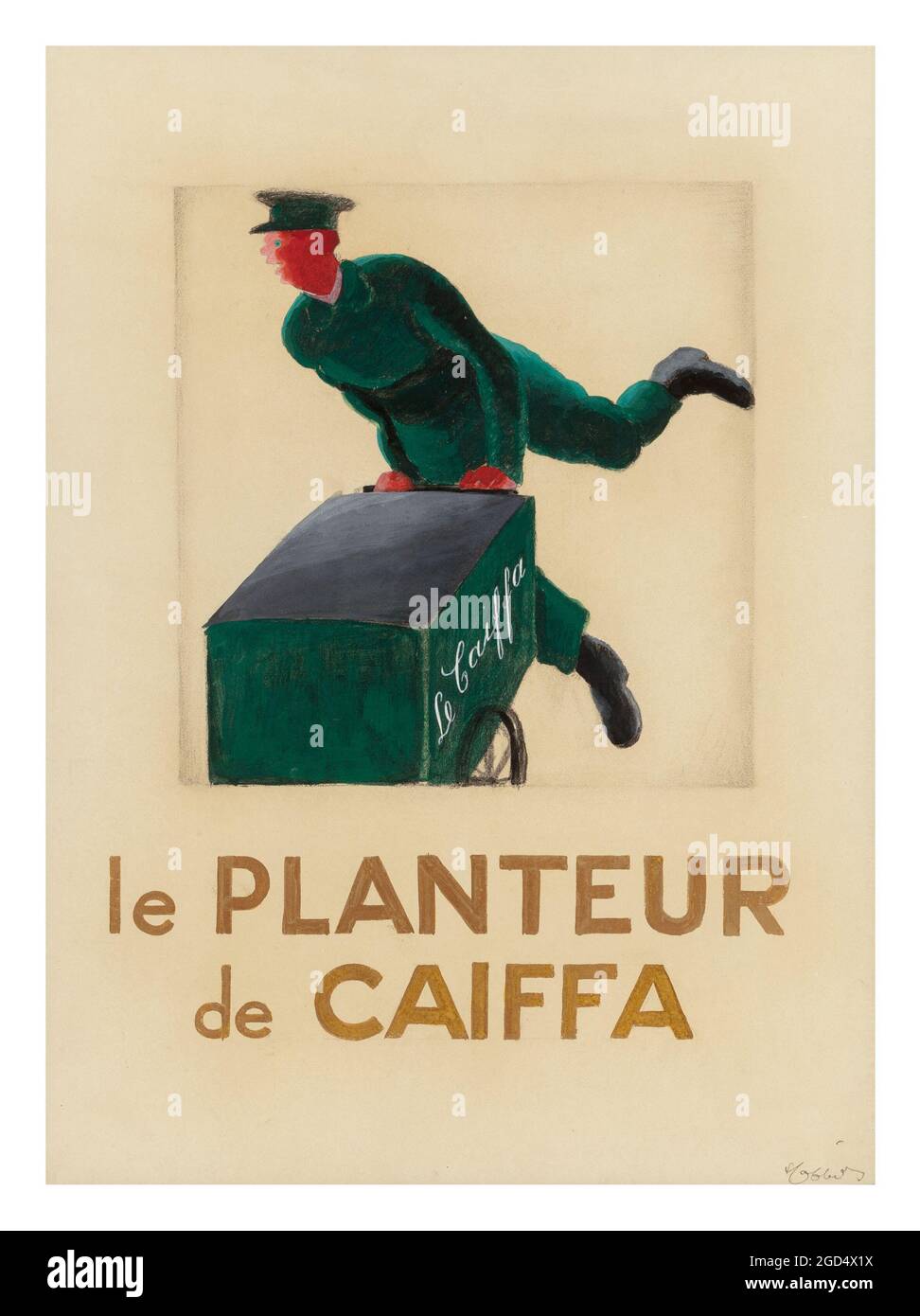 French Poster – Artwork by LEONETTO CAPPIELLO (French, 1875-1942). Le Planteur de Caiffa, circa 1925 Stock Photo
