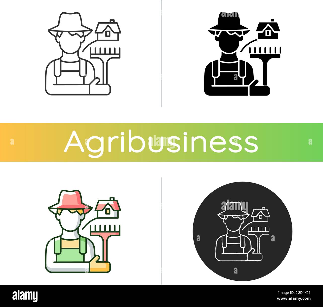 Rural workers icon Stock Vector