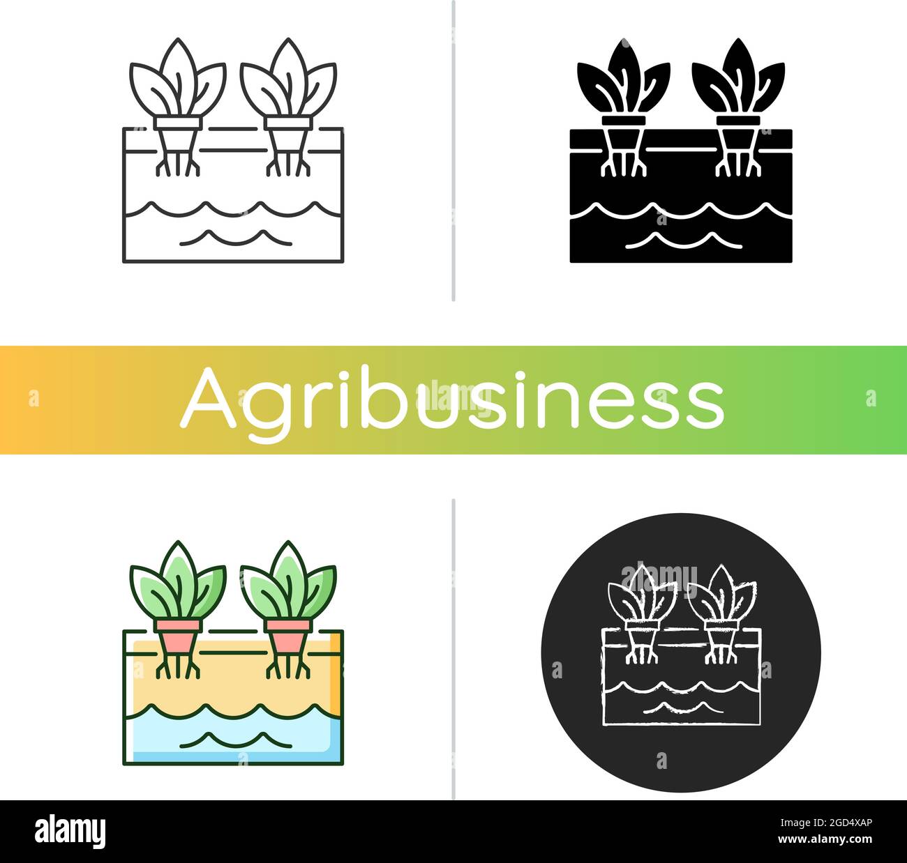 Hydroponics icon Stock Vector