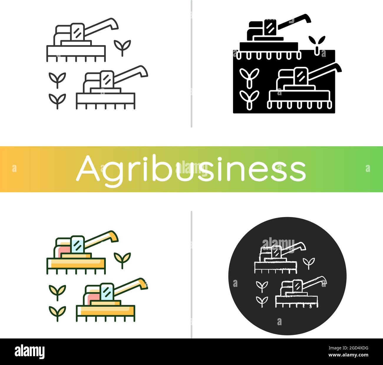 Mechanized agriculture icon Stock Vector
