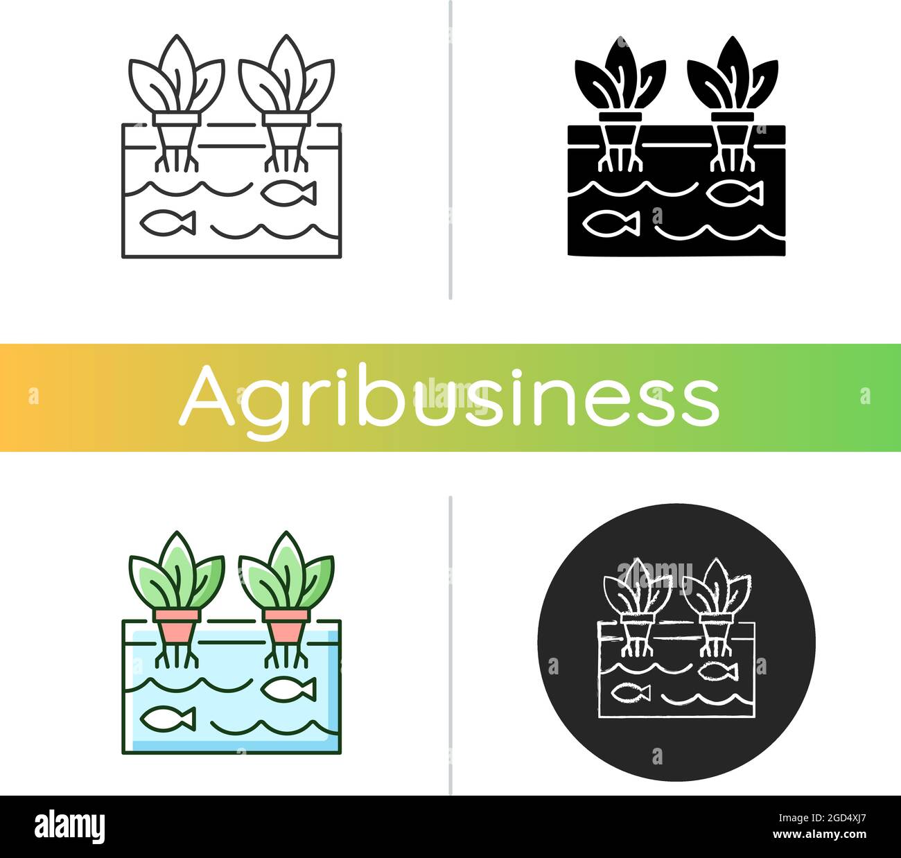 Aquaponics icon Stock Vector