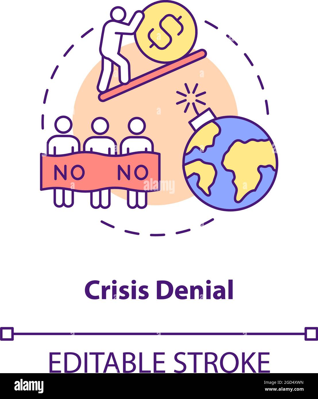 Crisis denial concept icon Stock Vector Image & Art Alamy