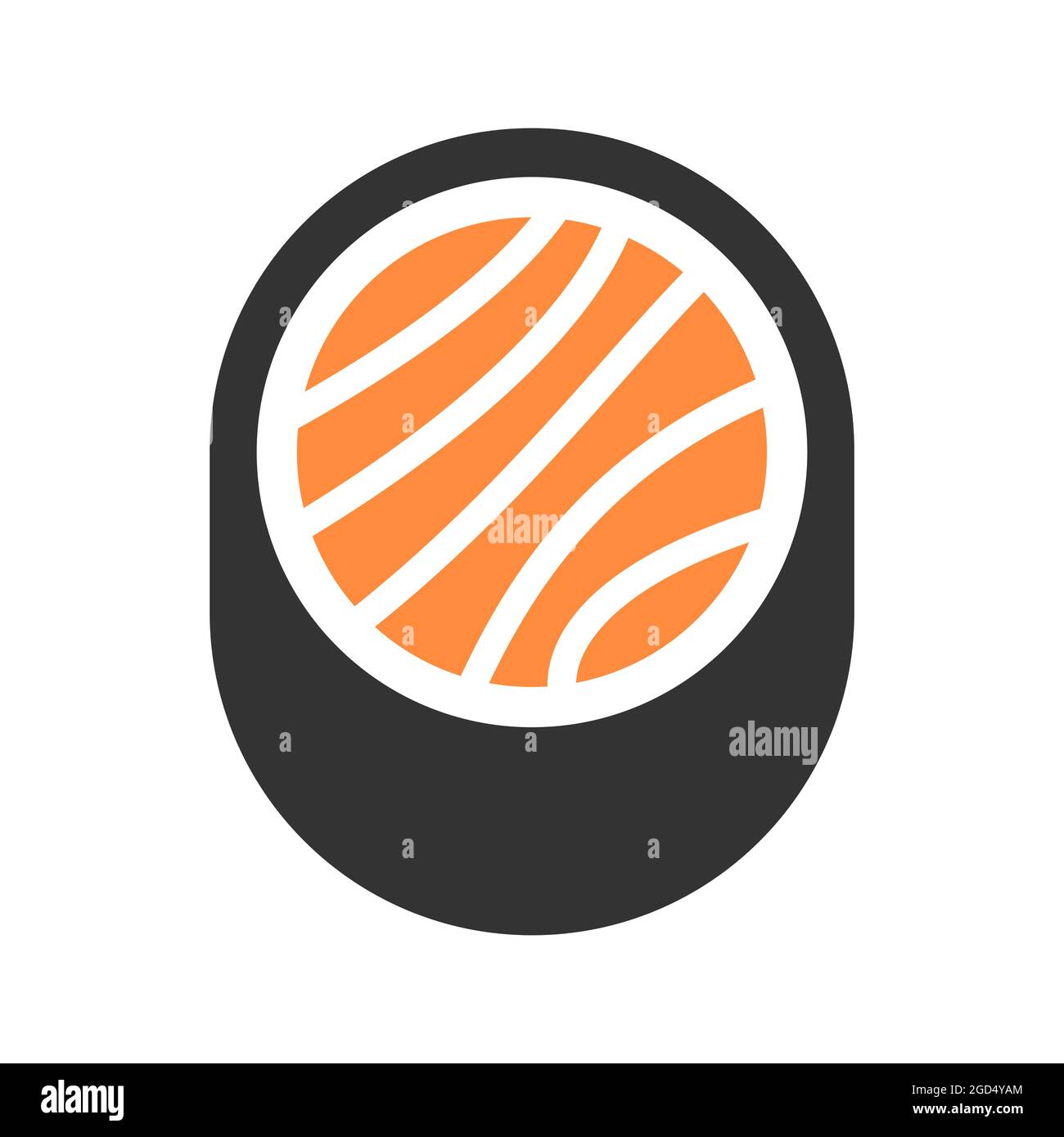 Logo sign sushi, fish with rice, vector symbol logo sushi bar simple illustration Stock Vector