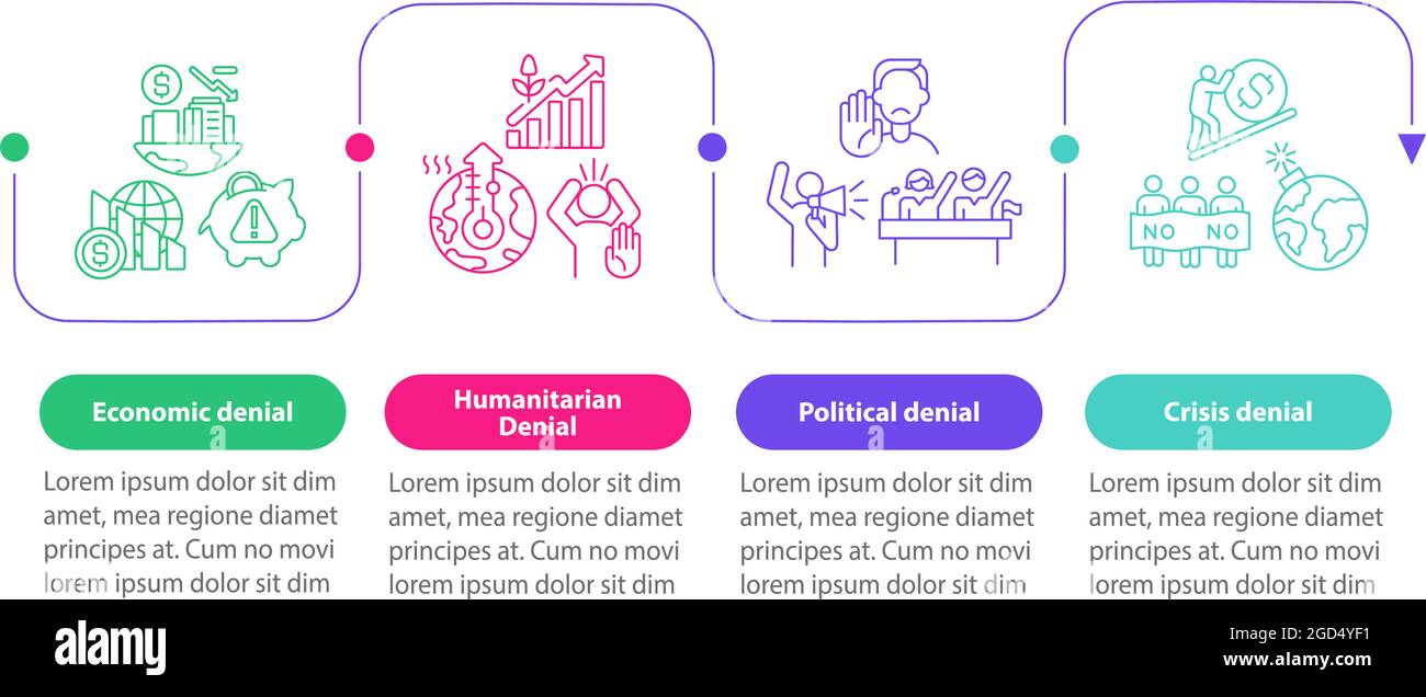 Humanitarian denial vector infographic template Stock Vector