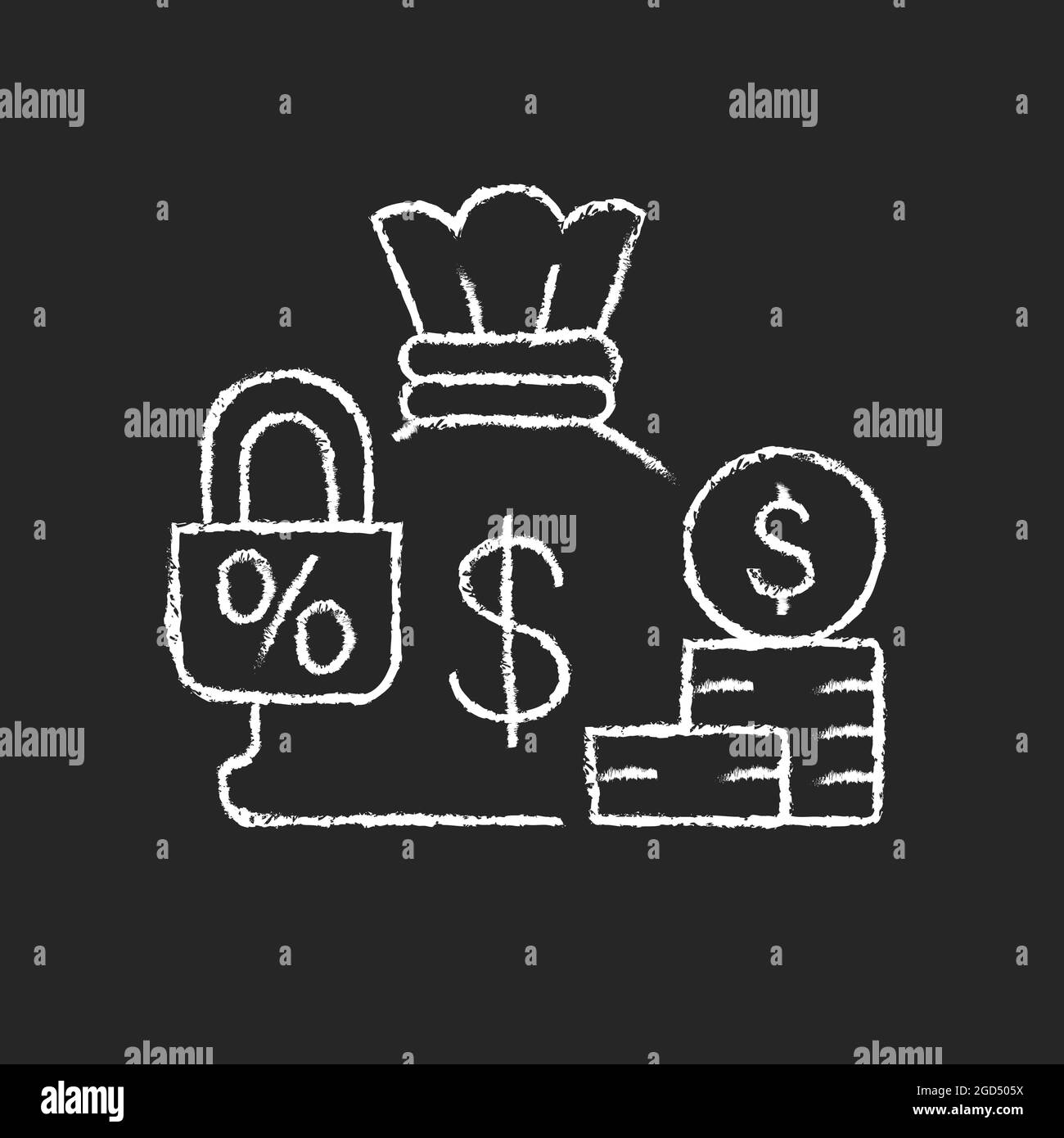 Fixed deposit chalk white icon on dark background Stock Vector Image ...