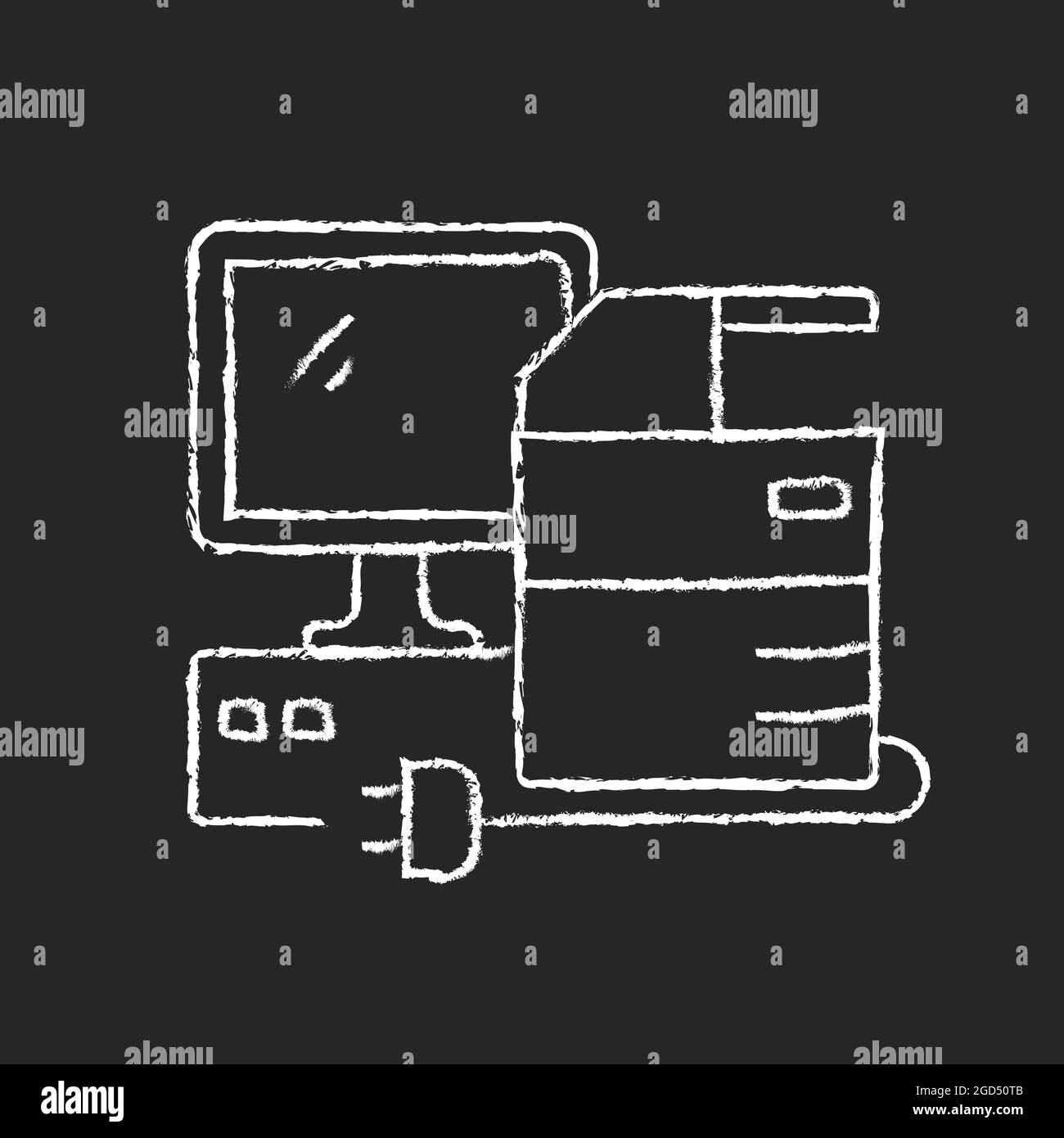 Technical equipment chalk white icon on dark background Stock Vector ...