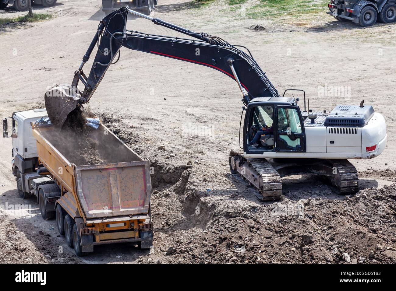 earthwork loading for building construction Stock Photo