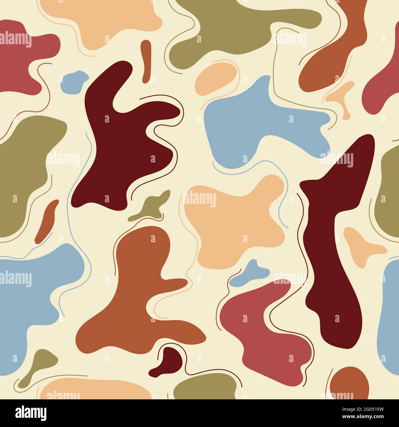 Seamless abstract pattern of organic shapes in modern colors for ...