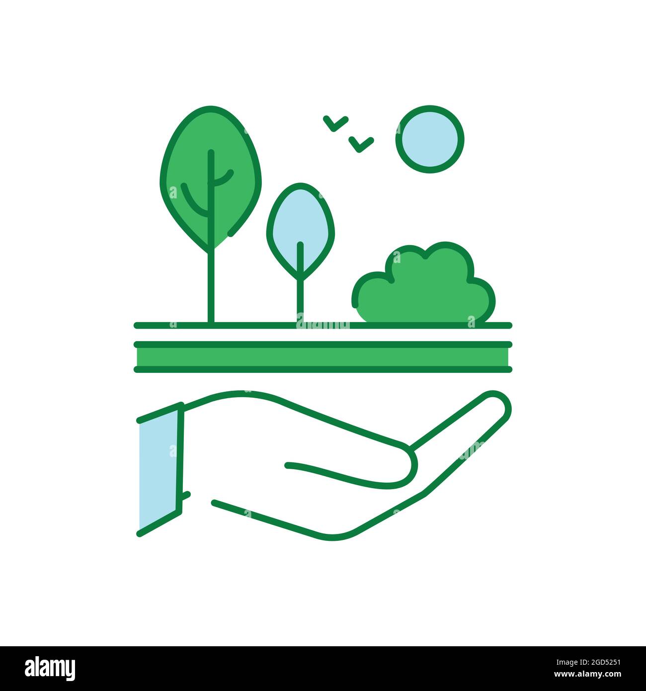 Life on land color icon. Corporate social responsibility. Sustainable