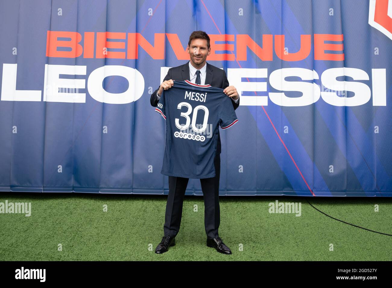Argentinian Football Player Lionel Messi Holds up His Number 30 Shirt Argentinian Football Player Lionel Messi Holds up His Number 30 Shirt