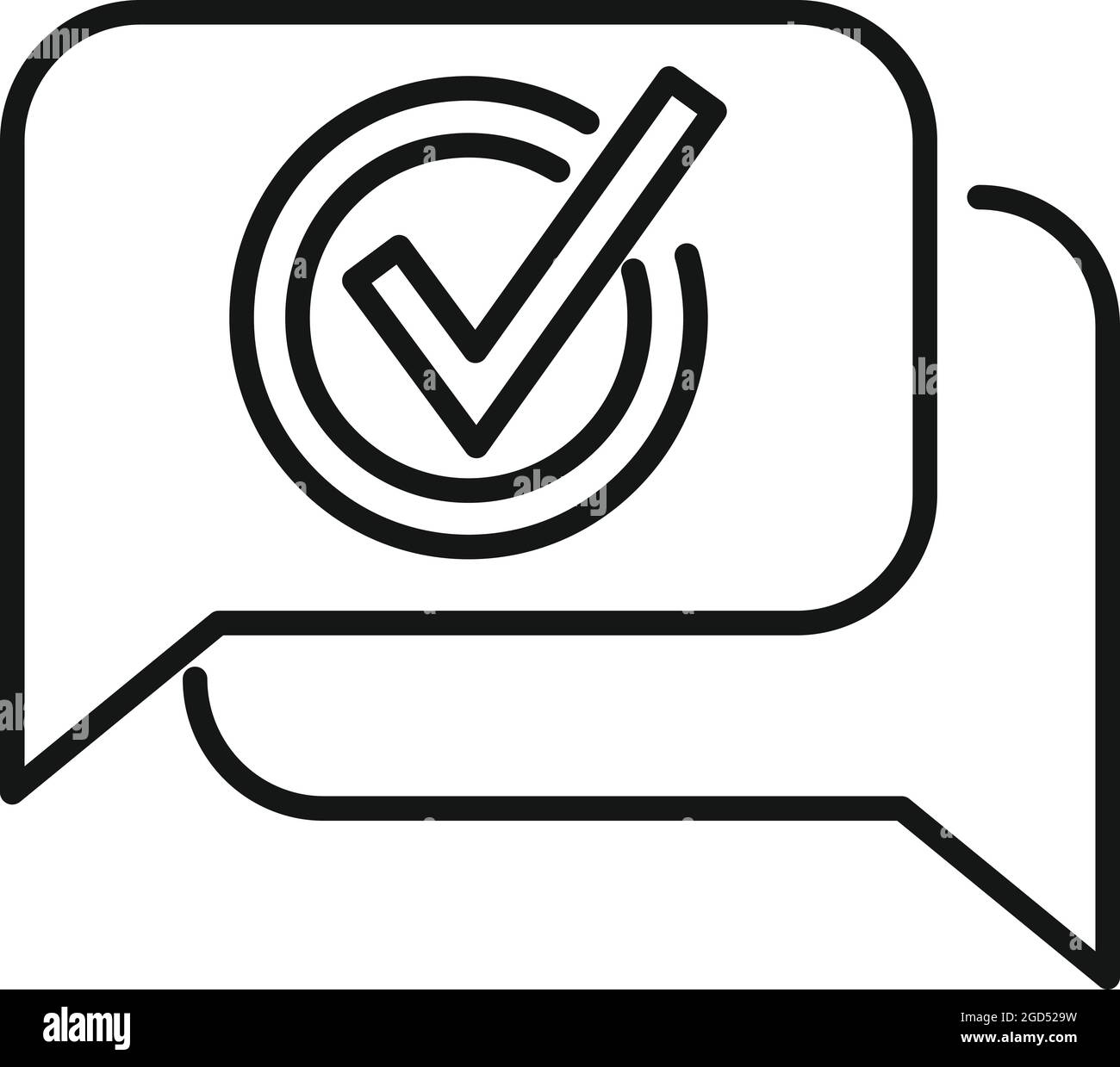 Quality chat icon outline vector. Ask question. Speech balloon Stock Vector