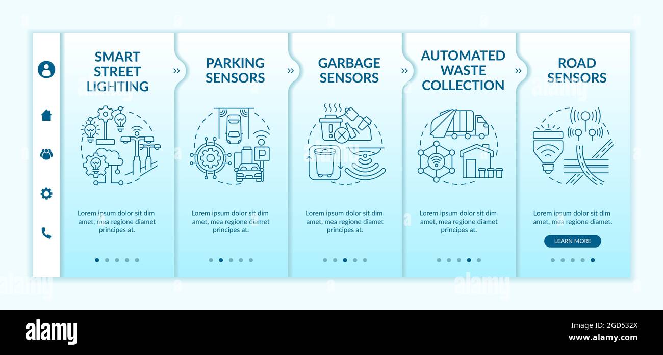 Smart systems for city management onboarding vector template Stock Vector