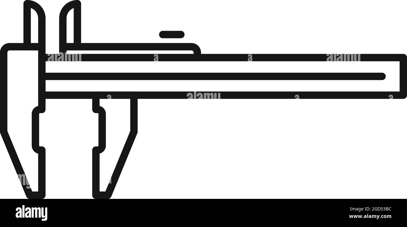 Caliper icon outline vector. Vernier calliper. Rule micrometer Stock Vector