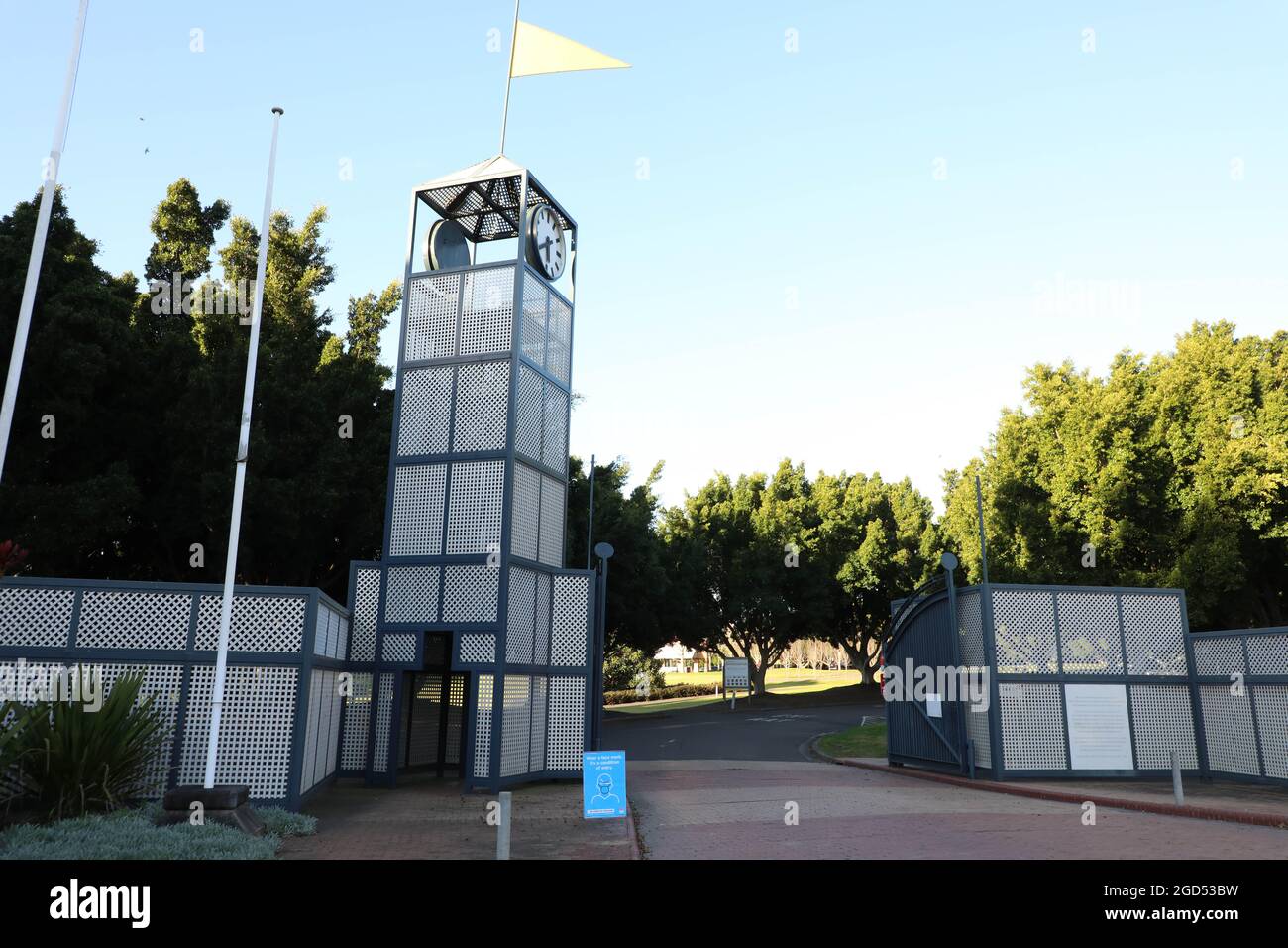 Entrance to Bicentennial Park, Sydney Olympic Park on Australia Avenue. Stock Photo