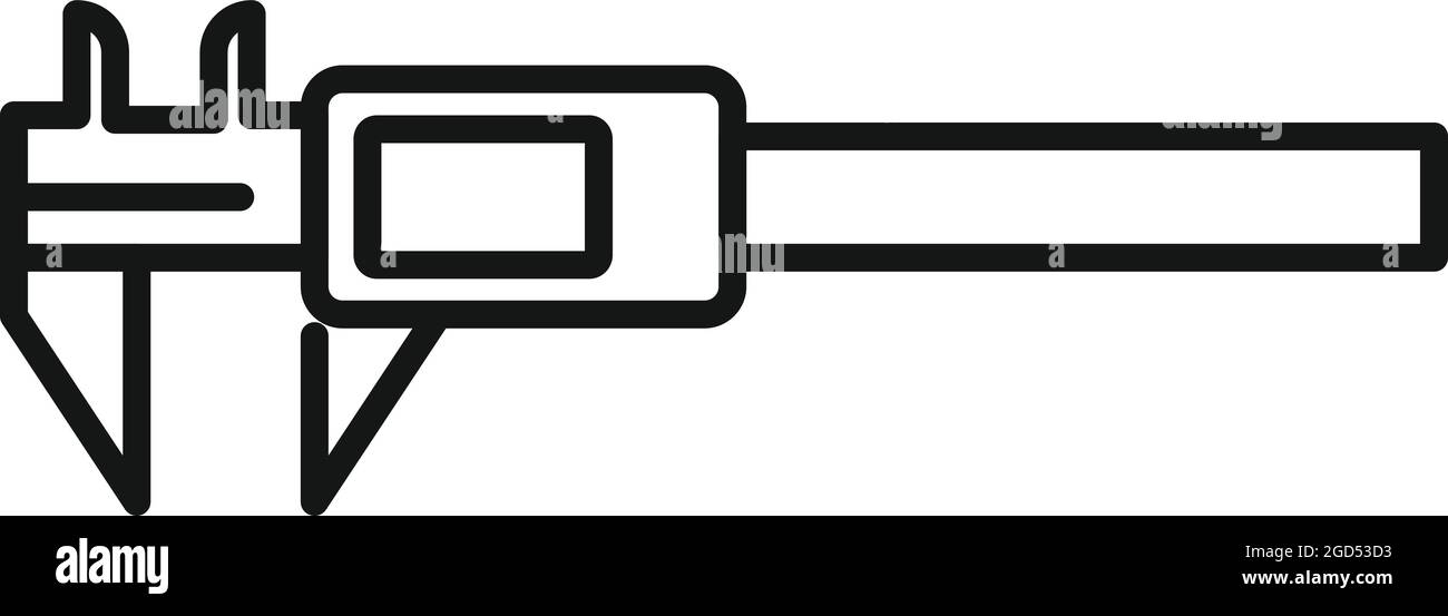 Digital caliper icon outline vector. Calliper vernier. Micrometer instrument Stock Vector