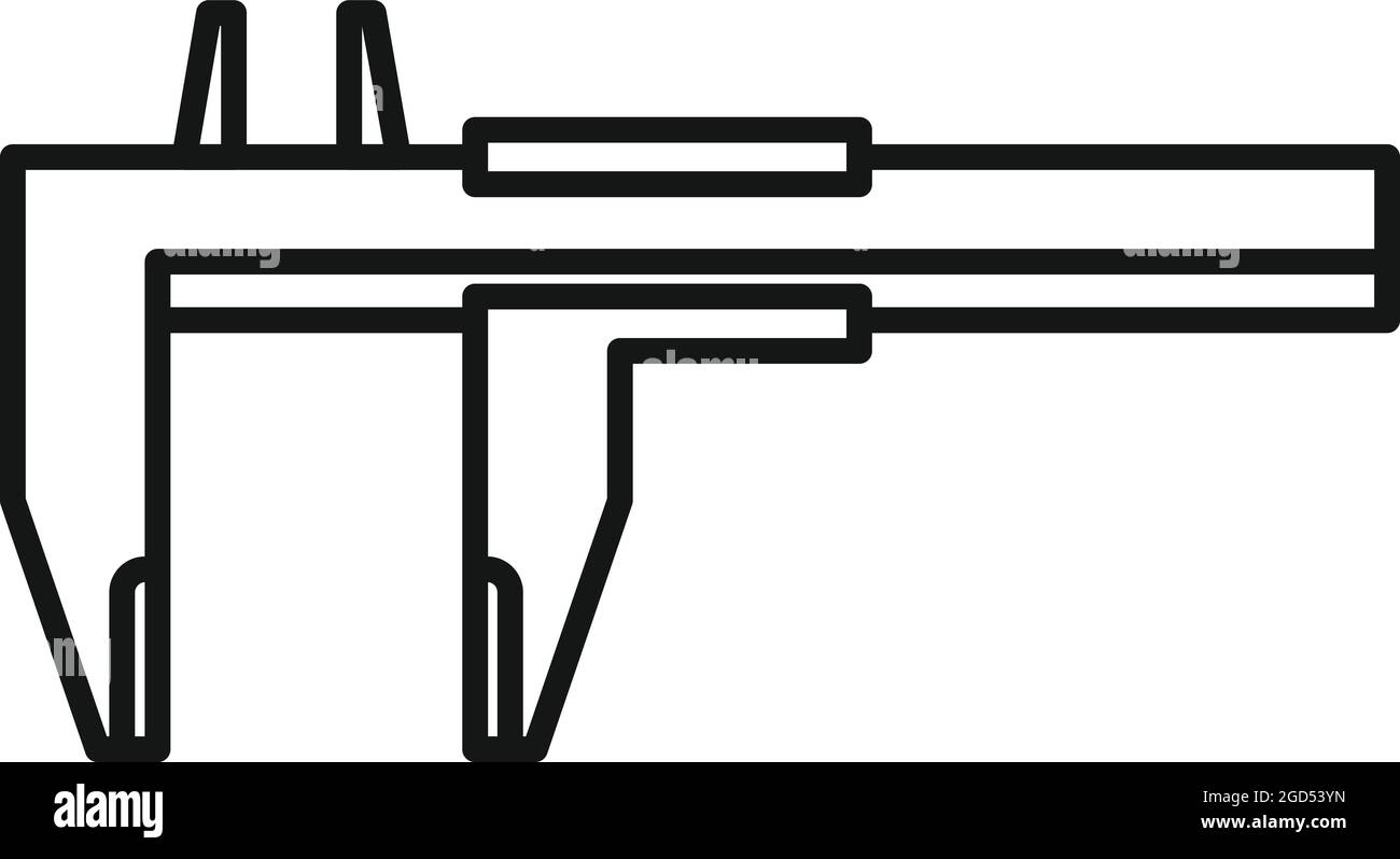 Engineering caliper icon outline vector. Calliper vernier. Micrometer tool Stock Vector