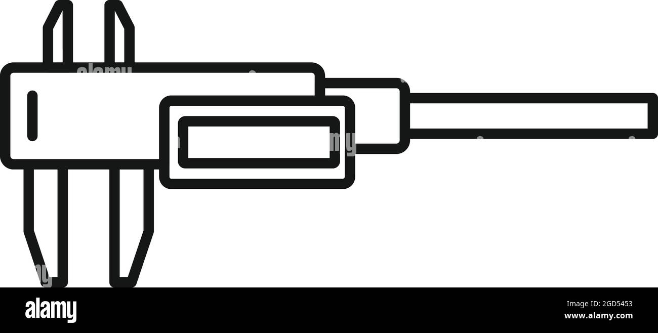 Metal caliper icon outline vector. Precision calliper. Micrometer tool Stock Vector
