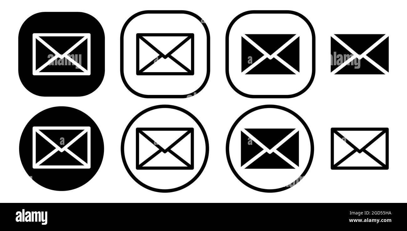 Set of mail icon. Email icons. Line art style. Vector illustration isolated on white background
