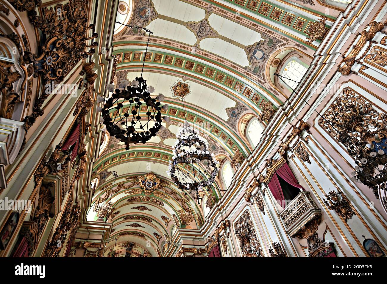 Scenic interior view of the Baroque Rococo style Igreja São José in Rio ...