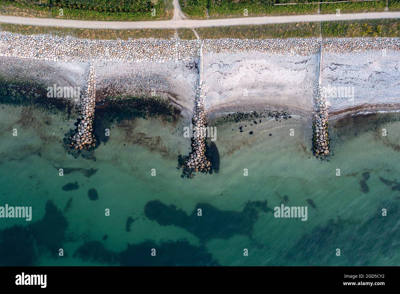 Aerial View of coastline in North Zealand, Denmark Stock Photo