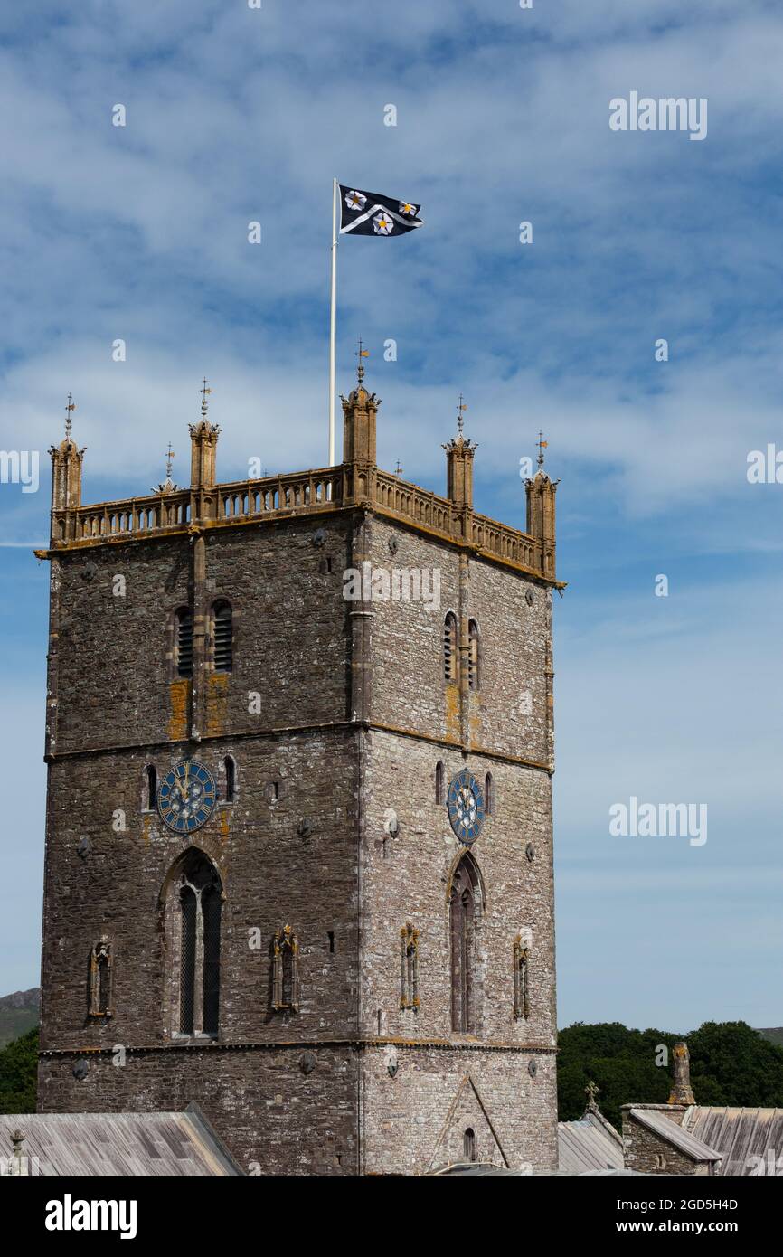 A view of Saint David's Cathedral in the Welsh city of Saint Davids. Stock Photo