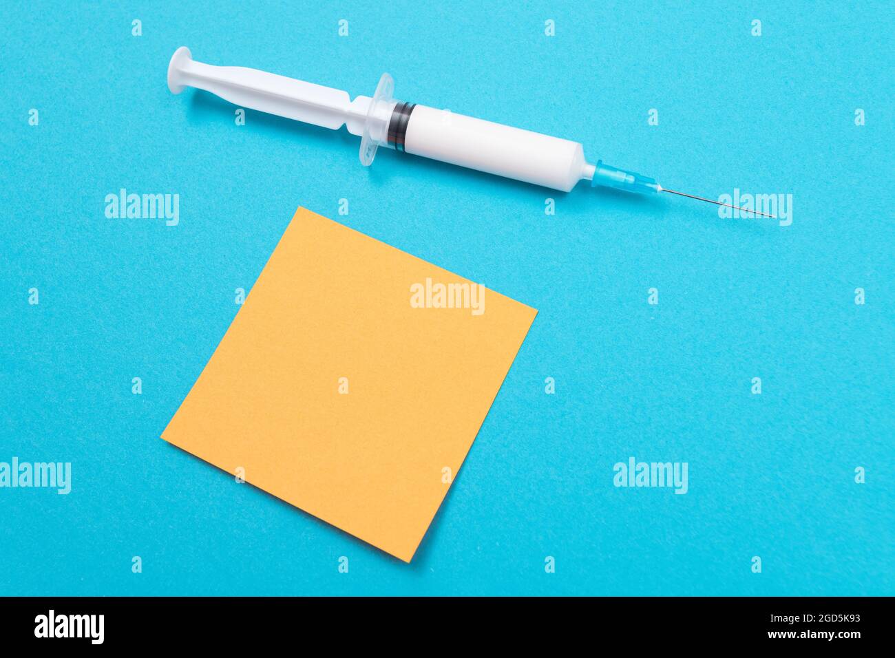 Injection Sticky Note Vaccination, Immunology or Revaccination Concept - A Medical Disposable ...